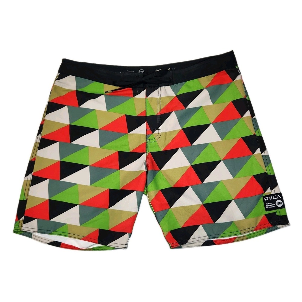 RVCA Barry McGee Artist Network Program Board Shorts Mens 36 Geometric Triangle